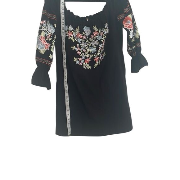 Free People Fleur Du Jour Black Embellished Bell Sleeve Dress - Picture 7 of 10